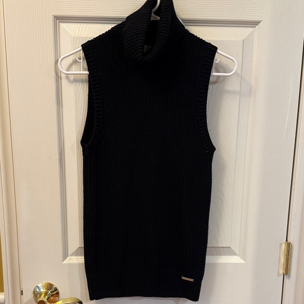 Michael Kors Black Turtleneck Sweater Vest